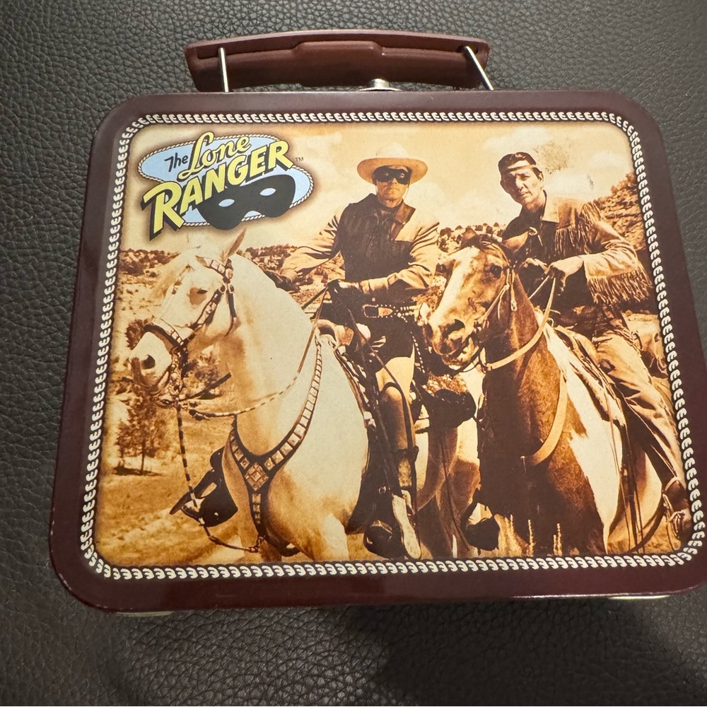 The LONE RANGER Small Tin Lunch Box 100% Steel. 2 x 5‎ x 4.5 inches/ Vintage